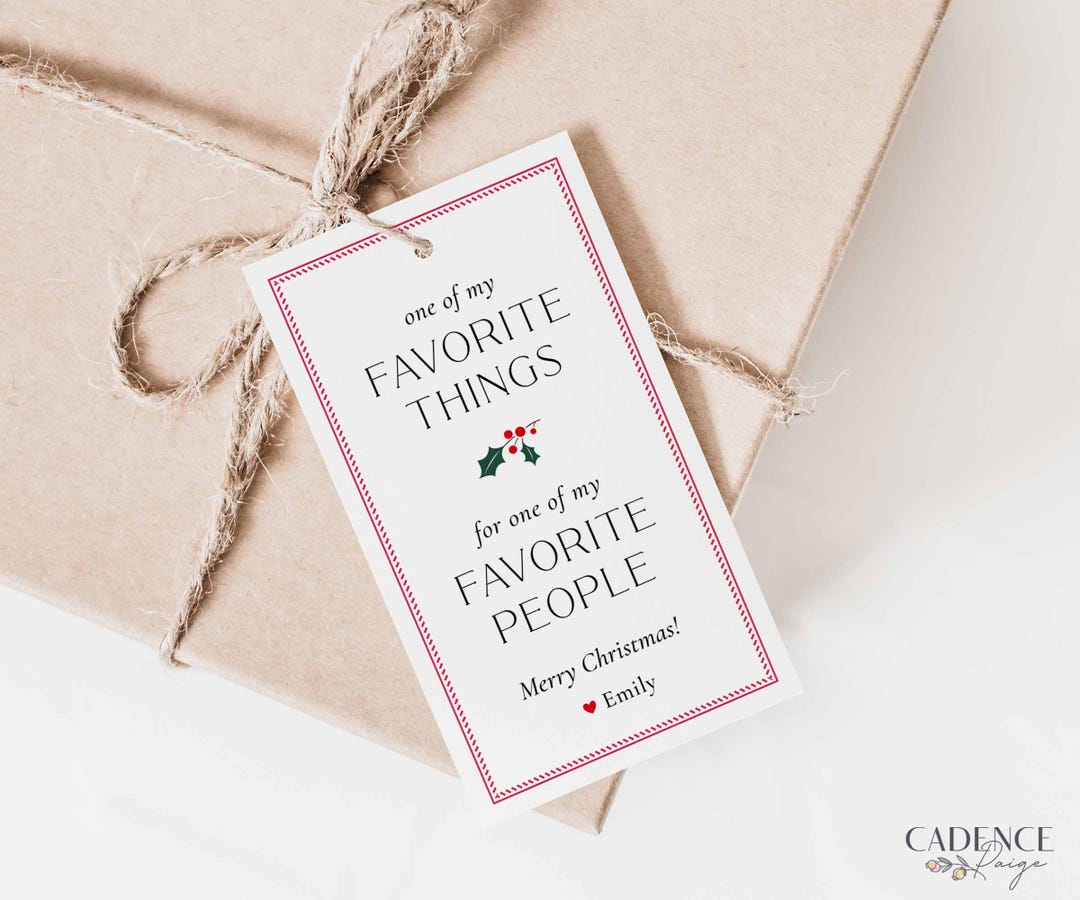 Favorite Things Gift Tags | Editable Holiday Label | Printable PDF - Etsy