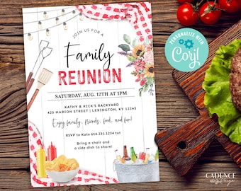 Family Reunion Invitation, Family Picnic Invitation, Reunion BBQ Invitation, Family Cookout Invite, Pool Party Invitation, Digital Printable