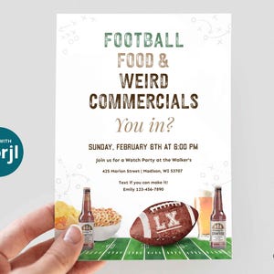 Football Watch Party Invitation, Editable Big Game Invite, Super Sunday Bowl Game (Digital) image 12