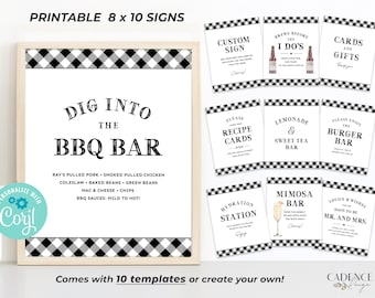 Printable I Do BBQ Shower Signs, Black and White BBQ Signs, 8 x 10 bbq Shower Signs, I Do bbq Decor, Favor Sign, DIY Printable Signs, Q2BK