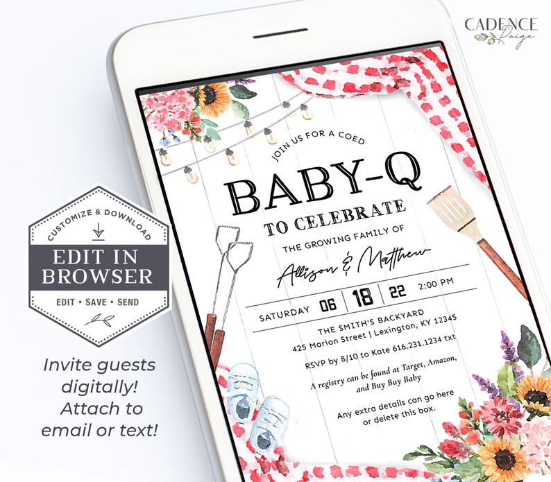 Baby-Q-doucheuitnodiging, BBQ-babyshoweruitnodiging, uitnodiging babyshower babyjongen, picknick babyshower, picknick babyshower, achtertuindouche, afdrukbaar, BQR afbeelding 7