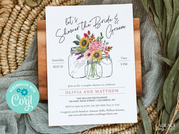 Picnic Couples Shower Invitation Bride And Groom Wedding - Etsy