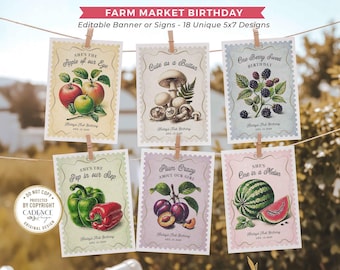 Obst & Gemüse Banner-Girlande 2,3 M – Bauernmarkt-Party-Deko, Bunt & Wiederverwendbar