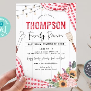Family Reunion Invitation, Family Reunion Flyer, Summer BBQ Family Picnic Invitation, Family Cookout, Pool Party Invitation, DIY Printable