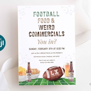 Football Watch Party Invitation, Editable Big Game Invite, Super Sunday Bowl Game (Digital) image 14