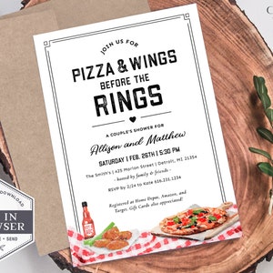 Pizza Rehearsal Dinner Invitation, Pizza Couples Shower Invitation, Casual Rehearsal Dinner Invite, Pizza Themed Party, Printable, Corjl