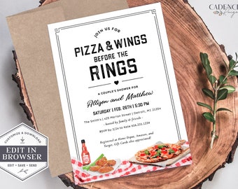 Pizza Rehearsal Dinner Invitation, Pizza Couples Shower Invitation, Casual Rehearsal Dinner Invite, Pizza Themed Party, Printable, Corjl