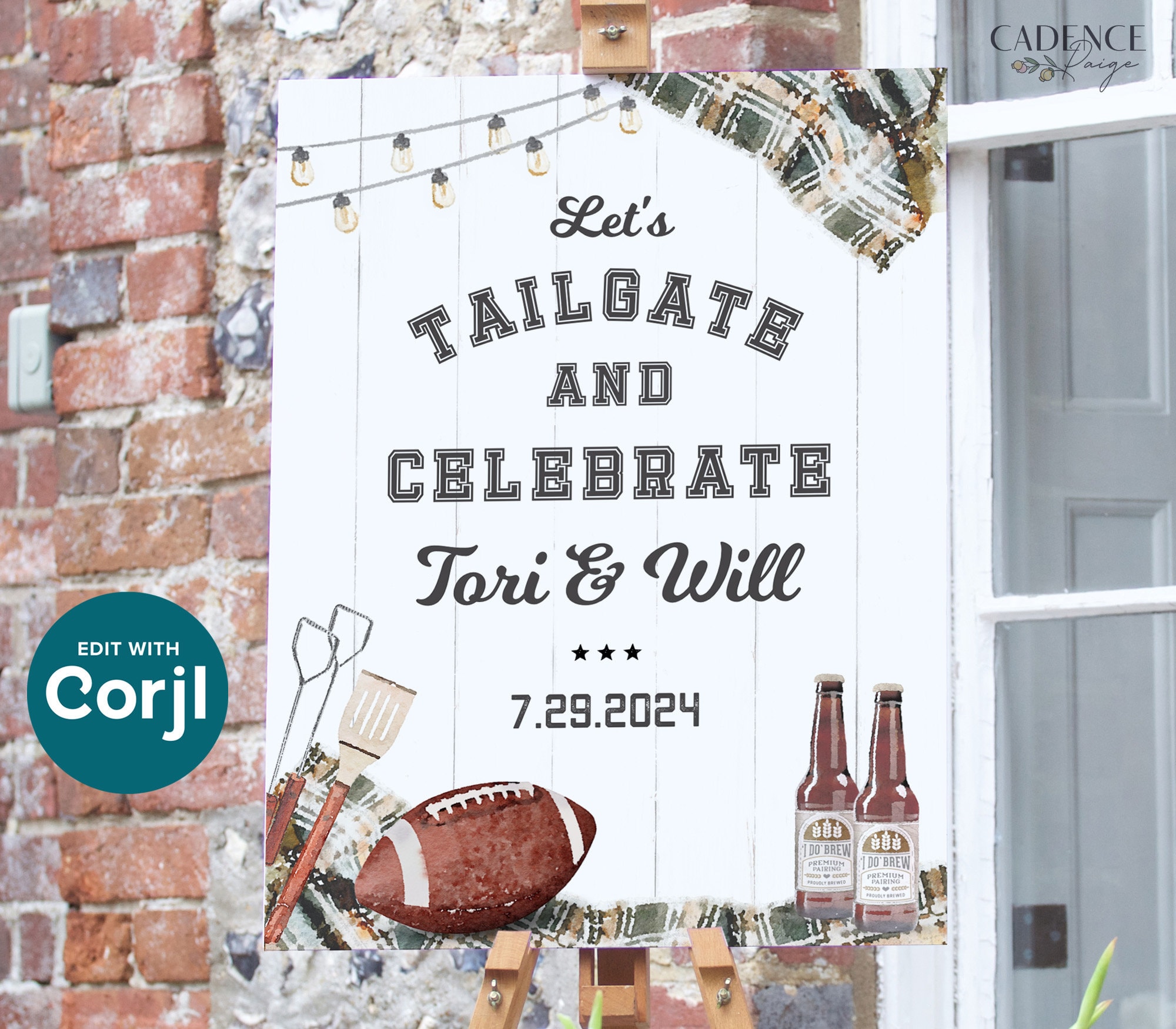 Tailgate and Celebrate Welcome Sign, Tailgate Couples Shower Welcome ...