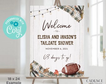 Fußball-Party Willkommensschild, Tailgate Willkommensschild, Herbst Paar Dusche Willkommen Poster, Herbst Paare Dusche Zeichen, bedruckbar, Corjl, Allgemeingut