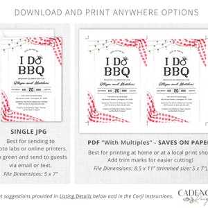I Do BBQ Invitation, BBQ Couples Shower Invitation, bbq rehearsal dinner invitation, I Do BBQ Couple's Shower Invite, Printable, A22, Q2 image 6