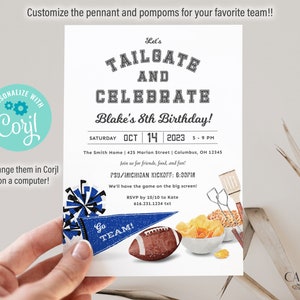 Football Birthday Party Invitation, Tailgate and Celebrate, Kids Football Party Invitation, Football Team, Fall Birthday, Printable, DIY