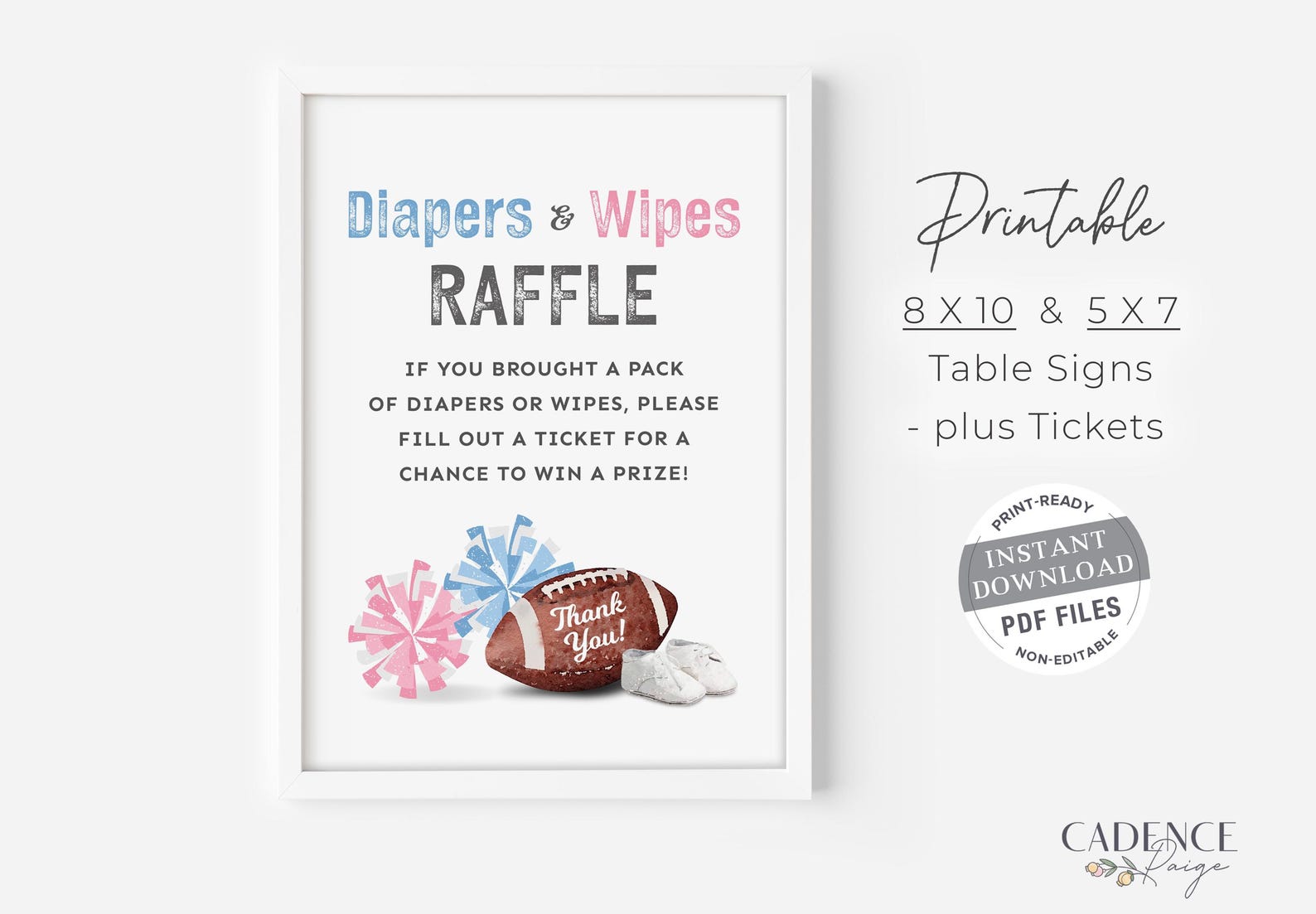 Printable Diaper Raffle Sign, Diaper Raffle Tickets and Sign ...