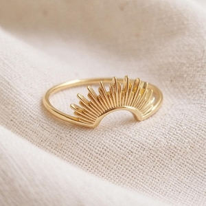 Anillo Sol Naciente Anillo Oro Anillo Delicado Anillo con Punta Anillo Llamativo Anillo Moderno Anillo Celestial Anillo Minimalista ANILLO ISOBEL