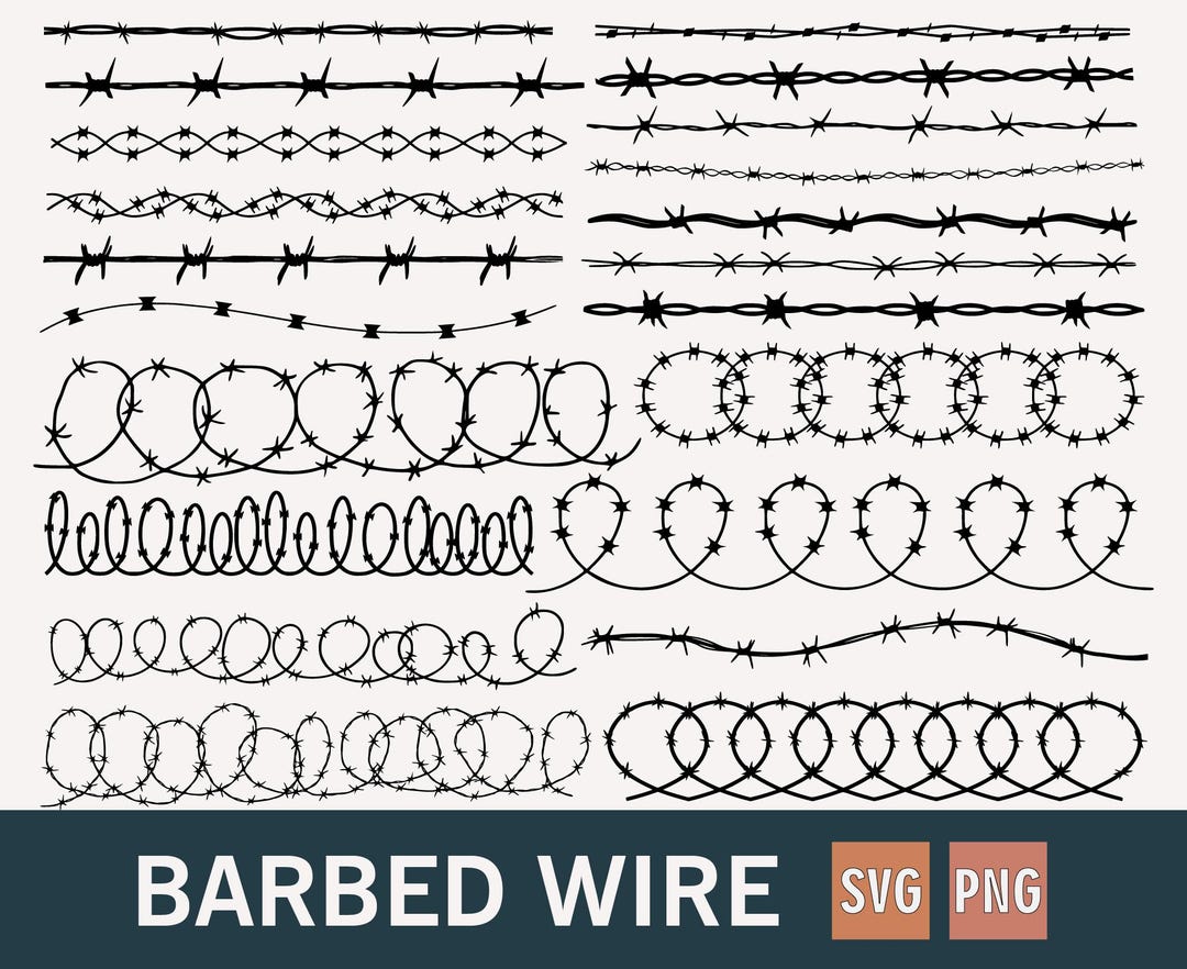 Barbed Wire Svg, Barb Wire Svg, Barbed Wire Border Svg, Fence Svg ...