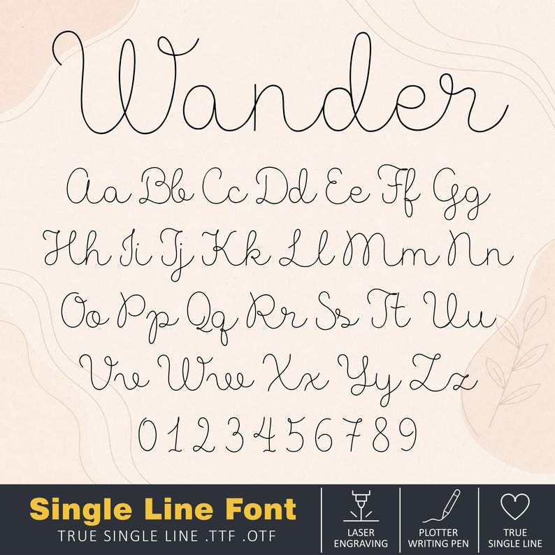 Single Line Font Ttf Otf One Line Font Stroke Font SL Font for Cricut ...