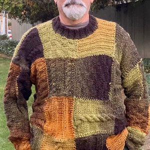 Mönster för stickad tröja för män: L/XL (engelska) (PDF-mönster)