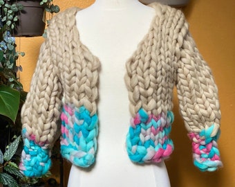 Jumbo Cardigan knitting pattern. Cardigan knitting pattern. Knitting patterns by request  . Size S, M , L/XL