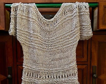 Beginner Knitting Kit. Women Summer Top, Beach Top. Size L/XL