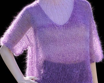 Sweater knitting  pattern. Mohair sweater pattern . Size L,  XL  Airy, Oversized, Comfortable. English