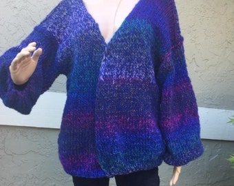 SALE. Cardigan pattern knitting. Mohair cardigan pattern . Size  L, XL     Thick, Oversized, Comfortable.