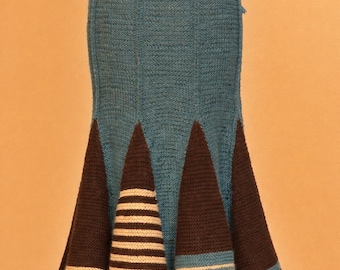 Skirt Knitting Pattern,  Size M-XL (English) (PDF Pattern)