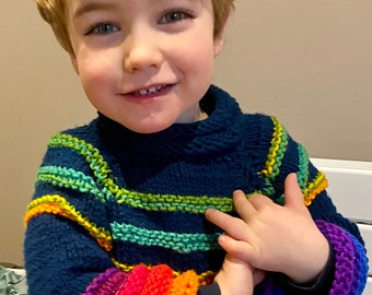Boy Sweater and Hat Knitting Pattern: Unisex Design (2-3 Years) (PDF Pattern)