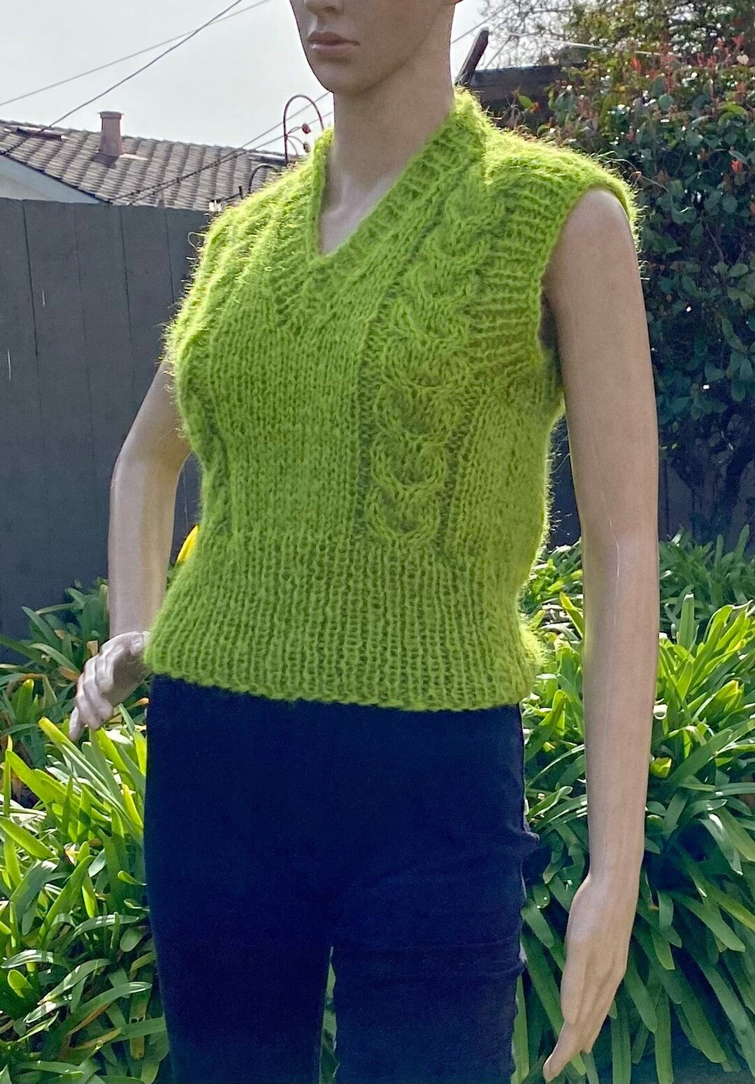 Hand Knitted Vest . Kid Mohair. Ready for Shipping. Etsy