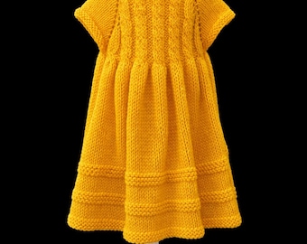 Baby Girl Knit Dress Pattern: Little Sunshine, Beginner/Intermediate (PDF Pattern)