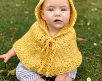 Baby Poncho Knit Pattern: Beginner/Intermediate (3-6 Months) (Instant Download)