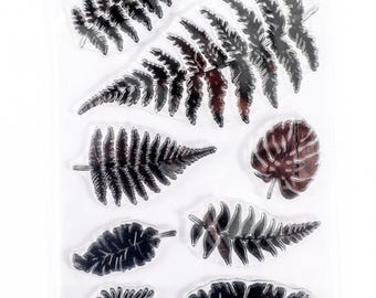 Vintage Fern Leaf Clear Silicone Stamp Set-Botanical Rubber Stamps for Journaling, Scrapbooking, Card Making, DIY Crafts, Planner Decoration