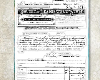Juego de sellos transparentes de estilo vintage para documentos: recibos antiguos, cartas manuscritas y formularios para diarios creativos, álbumes de recortes y arte de técnicas mixtas.