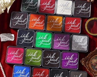 20 Colors Vintage Water-Based Ink Pads Set, 3" Square High Density Foam Stamp Pads, Water Based Craft Ink for DIY Scrapbooking, Card Making