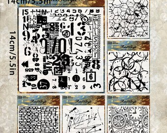 Vintage-Inspired Clear Silicone Stamps Set – 6 Unique Background Patterns for Planner, Journal & Scrapbook DIY