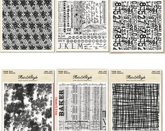 Transparante siliconenstempels in vintagestijl voor logboeken en scrapbooking – Tekstontwerpen met retro-achtergronden
