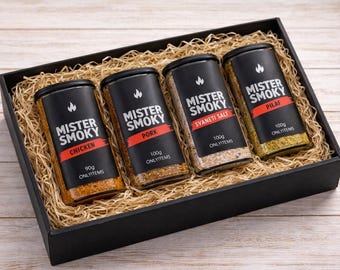 Set de especias para barbacoa: pollo, cerdo, sal de Svaneti y condimento para pilaf, regalo para él