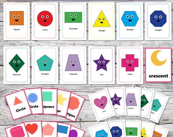 Shapes Flash Cards for Toddlers, Preschool Learning (Printable Set)
