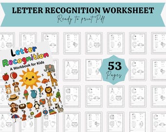 A-Z Letter Recognition Worksheets | Find the Letter Printable | Alphabet Activity for Toddlers & Preschool | Homeschool Learning PDF