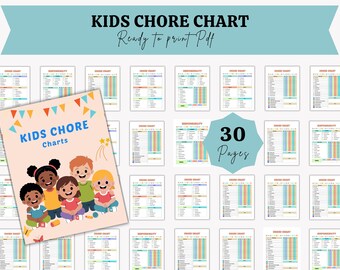 Printable Chore Chart for Kids | Printable | Kids Daily Weekly Responsibility Chart | Kids Chore List | Kids Daily Routine Checklist | PDF