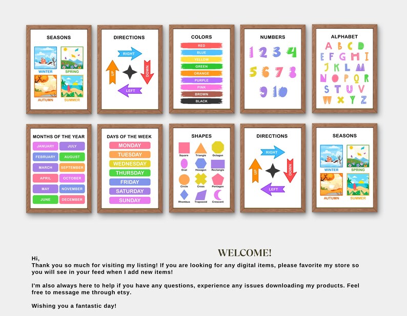 Educational Posters for Kids, Classroom Homeschool Decor (digital ...