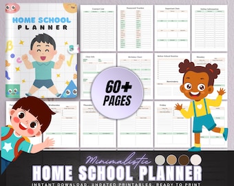 Home School Planner, Lesson Organizer, Daily & Weekly Schedule (PDF Download)