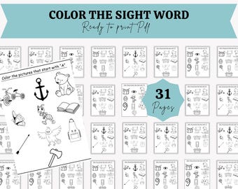 Printable Sight Words Coloring, Sight Word Worksheets, Preschool Activity Pages, Homeschool For Preschoolers, Sight Words By Letter PDF