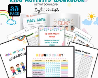 Kids Activity Workbook | Fun Learning, Toddler & Preschool (Printable)