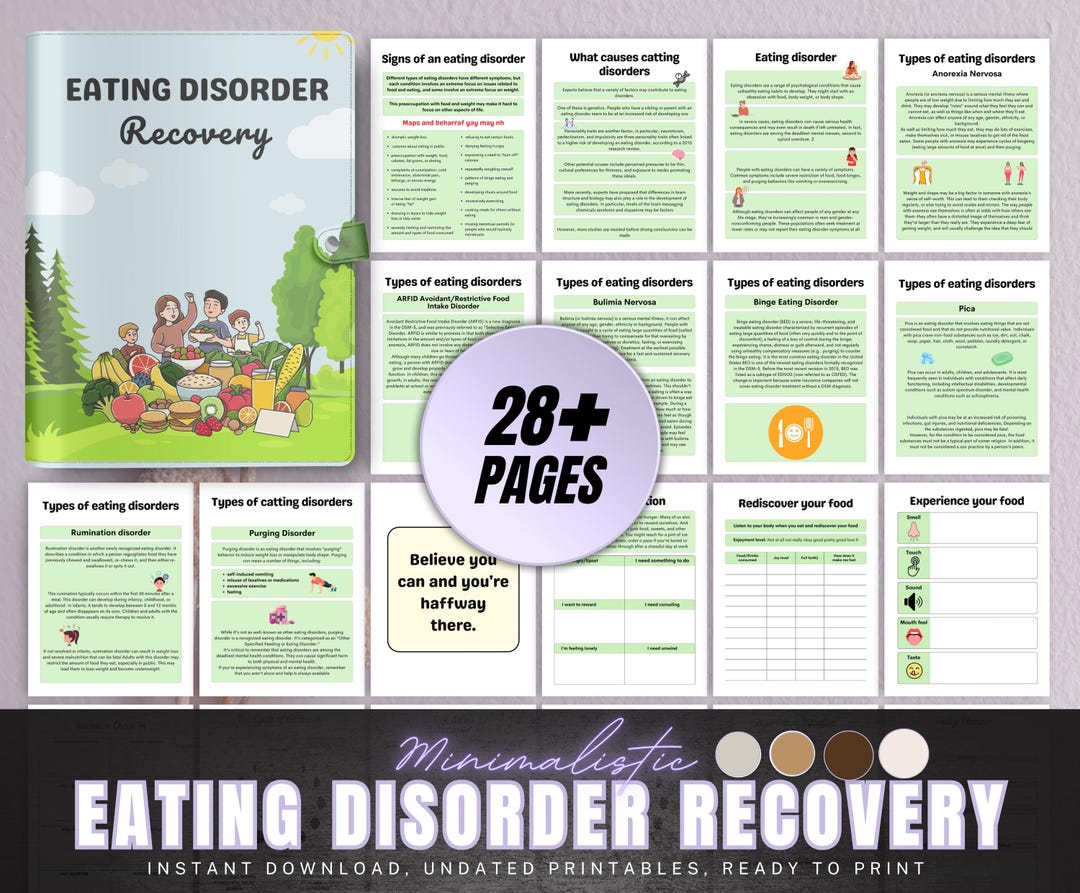 Eating Disorder Recovery, Mental Health Journal, Healing Workbook, Self ...