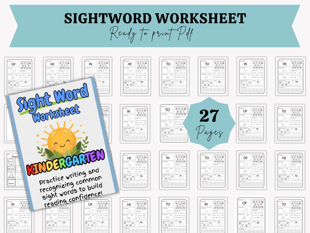 Printable Sight Words Worksheets for Kids, Sight Words Workbook ...