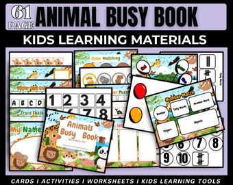 Animal Busy Book for Kids | Printable Learning Binder (PDF)