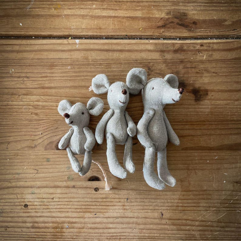 Merry Mouse Sewing Pattern | DIY Mini Soft Toy Fabric Mice & Clothing ...