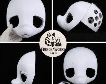 Schaf Stil Fursuit Kopf Basis Quadrat Auge Kemono Design 3D Gedruckte PLA Leichte DIY Tiermaske mit optionalen Augenringen