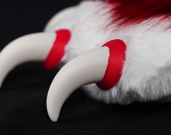 Set di punte per unghie da fursuit stampate in 3D in PLA, dritte e curve, per zampe, accessorio per costumi.