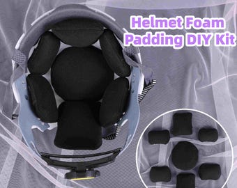Kit fai da te con imbottitura in schiuma per casco di sicurezza per la testa di Fursuit con base regolabile per casco, cuscini rimovibili, set di ganci e passanti per creatori di teste di bestia