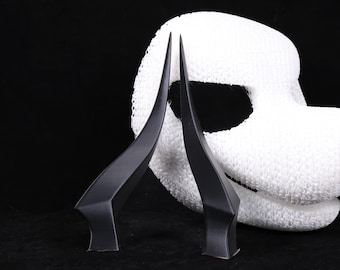 3D-utskrivna demondrakhorn för pälsdräktstillverkare, lätt hjälmtillägg med självhäftande bas för gör-det-själv-pälsiga cosplay-kigurumi-kemono-byggen